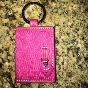 New PINK COACH photo key ring
